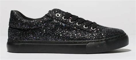 black glitter trainers uk